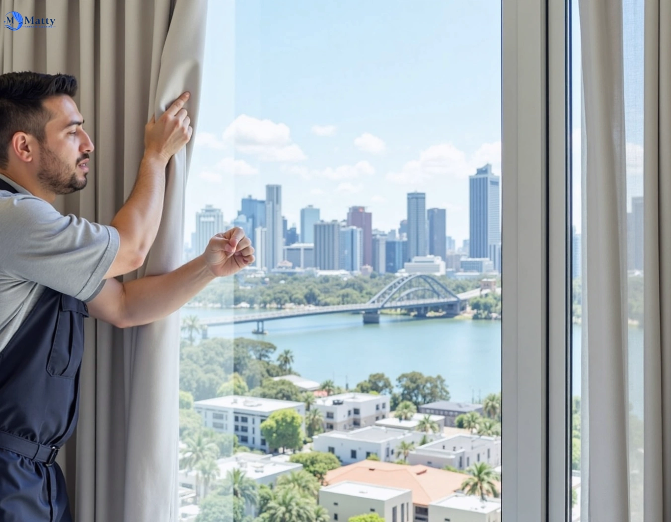 Professional curtain steam cleaning service mount-gravatt QLD by Matty Curtain Cleaning